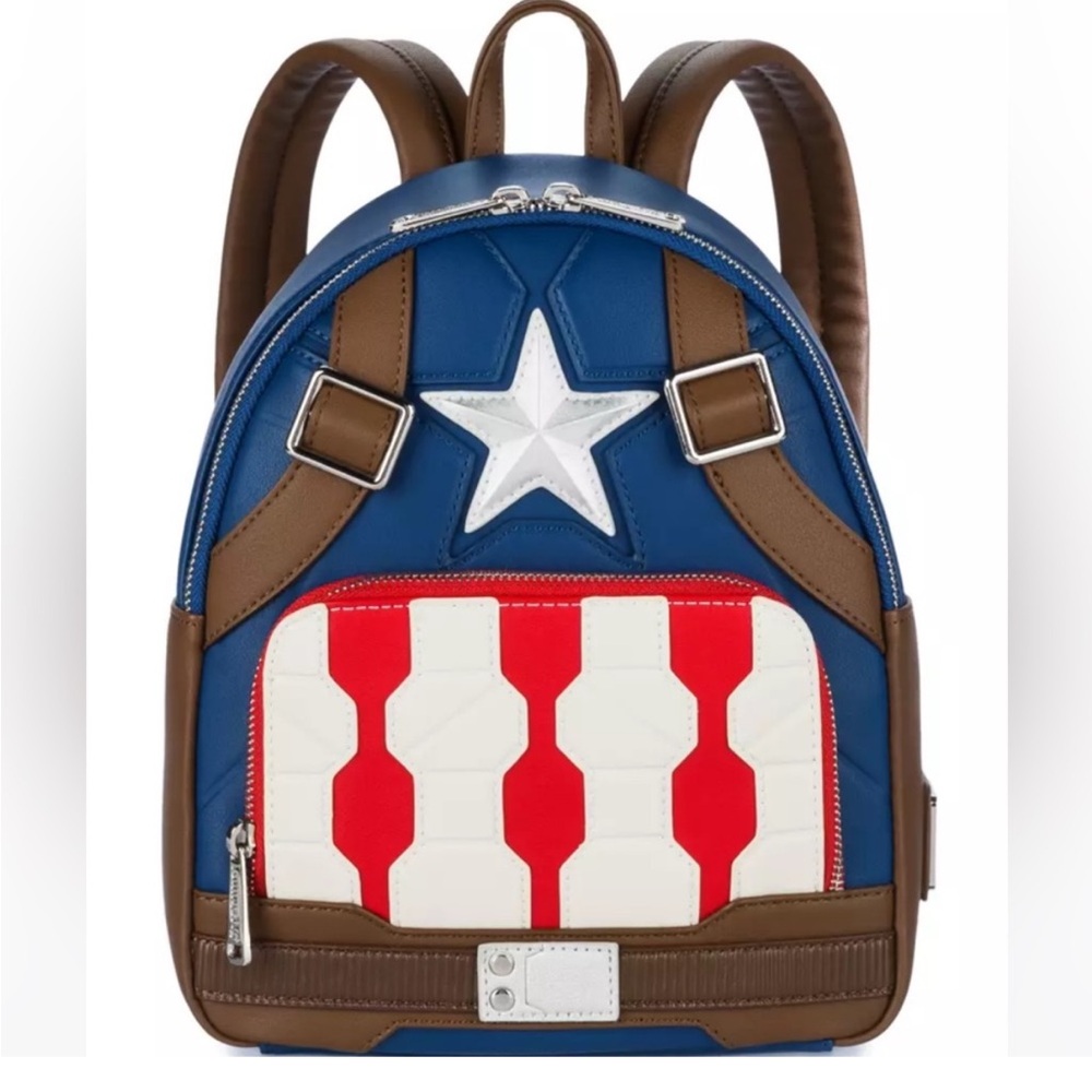 RARE Loungefly Marvel Captain America Cosplay Mini Backpack Avengers Shield Bag
